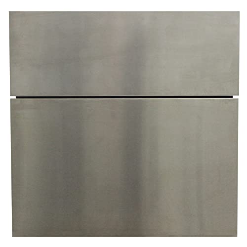 Wandbriefkasten Safepost 12-2 Edelstahl-Briefkasten Aufputz schwarz mit Edelstahlfront 39,5 x 40 cm