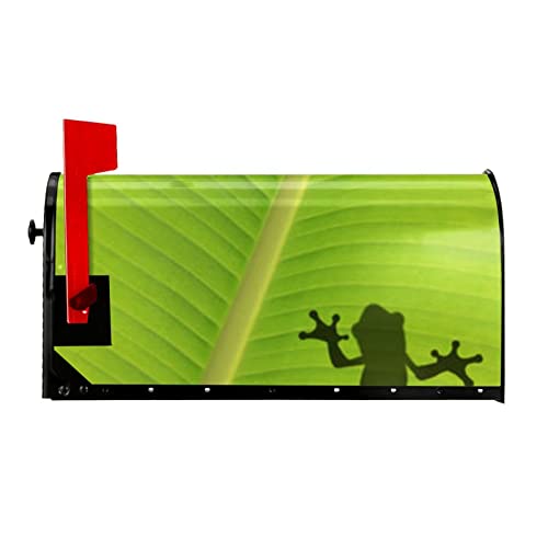 Briefkasten-Abdeckung mit Bananenblatt-Frosch-Muste r, magnetisch, 45,8 x 52,6 cm, Gartendekoration, Briefkasten-Abdeckung