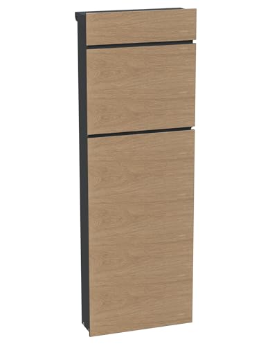 SCHARTEC Standbriefkasten freistehend SPB-9 Holz-Design Stand Briefkasten stehend groß Postkasten mit Fuß (ohne separates Zeitungsfach)