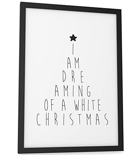 Papierschmiede® XMAS Poster, A4 (21x30 cm) Deko mit Spruch zu Weihnachten, Wohnzimmer Wanddeko, Schlafzimmer, Küche Dekoration ohne Rahmen, White Christmas