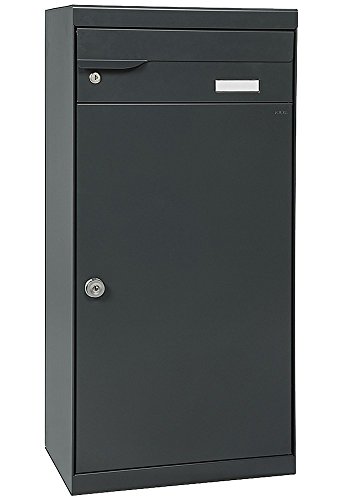 MEFA Paketpostkasten Fuego (991) Briefkasten Entnahme Vorne Namensschild Anthrazitgrau semimatt RAL 7016 Standbriefkasten