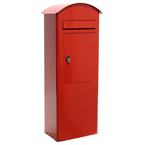 Standbriefkasten Safepost 70-5 Karmin-rot (RAL 3002) Combibriefkasten Entnahme vorn oder hinten freistehender Postkasten