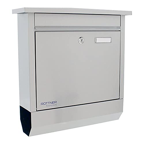 Rottner T06329 Briefkasten Lettero Inox mit integrierte Zeitungsrolle