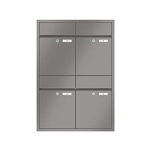 RENZ/Plan / 4er Unterputz-Briefkastenanla ge Einbau-Briefkasten/RAL-Fa rbe/Volumen 21 L/Dein-Briefkasten.de