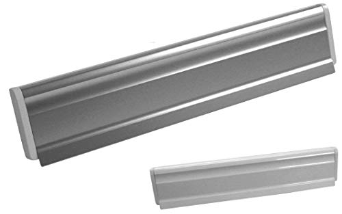 Aluminium-Außen Briefeinwurf=365 x 78 mm-Briefklappe-Briefkaste n-Briefschlitz-TOP (Alu. silber - Kanten weiß)
