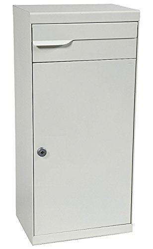 MEFA Paketpostkasten Fuego (992) Briefkasten Entnahme Hinten Grauweiß semimatt RAL 9002 Standbriefkasten