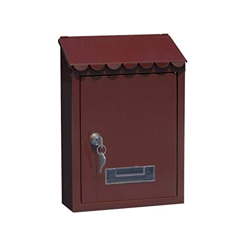 AGWa Kreative Mode Wand- Mailbox mit Schloss Letter Box Europäischen Garten Außenregenschutz Mailbox Mailbox,Braun