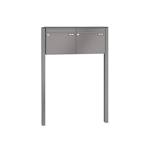 RENZ/Basic B / 2er Freistehende Briefkastenanlage Standbriefkasten/RAL-Farb e/Volumen 17 L/zum Einbetonieren/Dein-Briefk asten.de