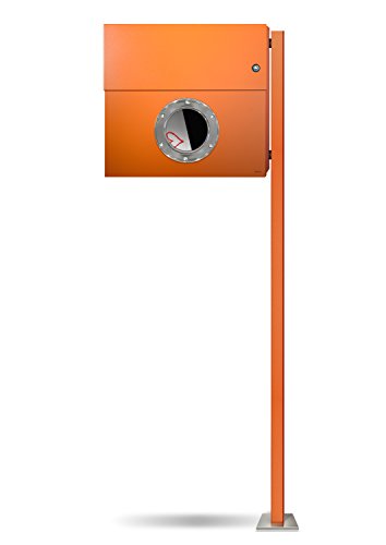 Letterman XXL 1 Briefkasten Radius Design Orange/pfosten/klingel/Ro t