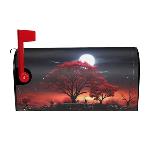 Willkommensbriefkasten-Ab deckung, roter Baum, See, Mond, magnetische Briefkasten-Abdeckung, dekorativer Urlaub, Briefkasten, Abdeckung für Zuhause, Outdoor, Garten, dekorativ