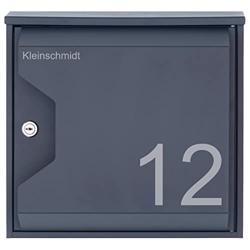 Design-Briefkasten Hesse 155-7016 mit Zeitungsfach - RAL 7016 anthrazitgrau