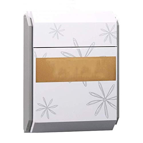 Briefkasten, Wandbriefkasten, Briefkasten, abschließbarer wasserdichter Briefkasten, Kunststoff, Weiß