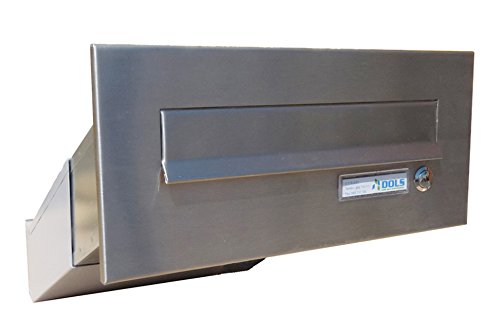 D-041 Edelstahl Mauerdurchwurf Briefkasten mit Klingel (Tiefe: 23-38 cm) - LETTERBOX24.de