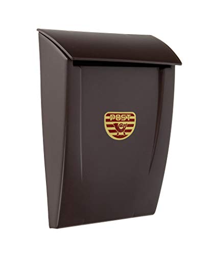 ADGO Post Letter Box Wetterfester, Rostbeständig Montierter Kunststoff Außerhalb des Briefkastens (B5, Braun)