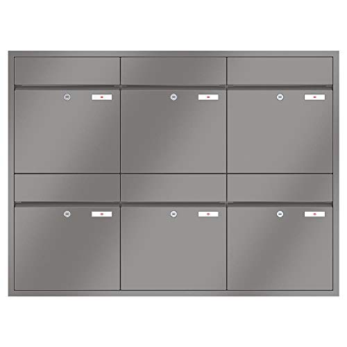 RENZ/Plan / 6er Unterputz-Briefkastenanla ge Einbau-Briefkasten/RAL-Fa rbe/Volumen 28 L/Dein-Briefkasten.de