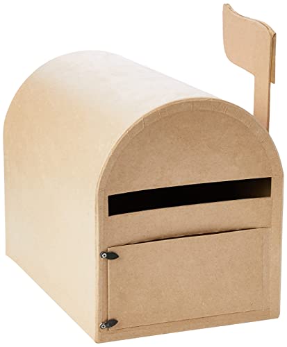 Décopatch EV001O Briefkasten (aus Pappmaché zum Verzieren und Personalisieren, 29 x 19 x 23 cm) 1 Stück kartonbraun