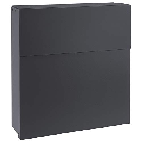 Design-Briefkasten anthrazit-grau (RAL 7016) MOCAVI Box 570 hochwertiger Wand-Postkasten groß modern wetterfest rostfrei deutsche Markenqualität