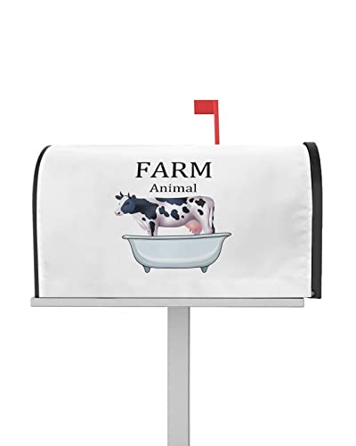 Mailbox Covers Magnetische Standardgröße Bauernhof Kuh in der Badewanne Wasserdicht Briefkasten Wrap Post Briefkasten Abdeckung für Garten Hof Outdoor Dekorationen 53,3 x 45,7 cm
