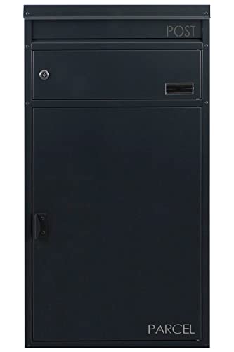 Paketbriefkasten Safepost 65 Paketbox anthrazit-grau (RAL 7016) großer Briefkasten mit gesichertem Paketfach