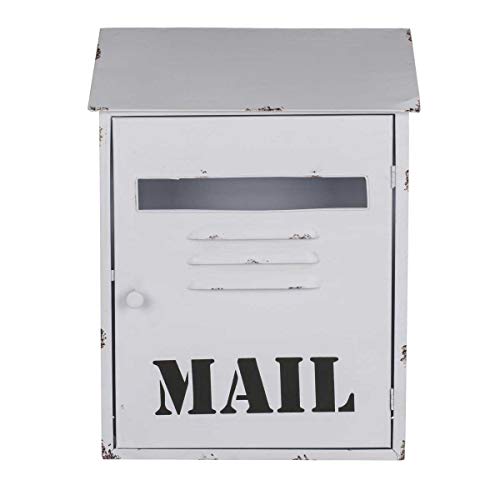 Weißer Metall Briefkasten Mail ca.25,5x37cm 144269