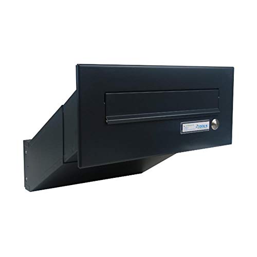 D-042 Schwarz (RAL 9005) Mauerdurchwurf Briefkasten mit Klingel (Tiefe: 35-50 cm) - LETTERBOX24.de