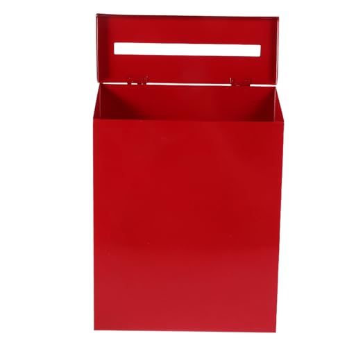 DOITOOL Wandbriefkasten Retro aus Robustem Amerikanischem Eisenblech Wetterfester Vintage Briefkasten mit Rustikalem Landhausstil Dekorativer Mail Holder für Außenbereich und Büro in Rot