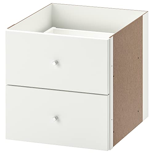 Ikea KALLAX Einsatz mit 2 Schubladen, 33x33 cm, Hochglanz weiß