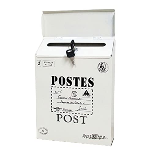 GRACEZ Klassenzimmer Flip-Top-Briefkasten Wandmontage-Briefkasten Post-Mount-Briefkasten Weihnachtsbriefkasten-Dek orationen Abschließbarer Paketbriefkasten, All-In-One E-Mail-Inhaber