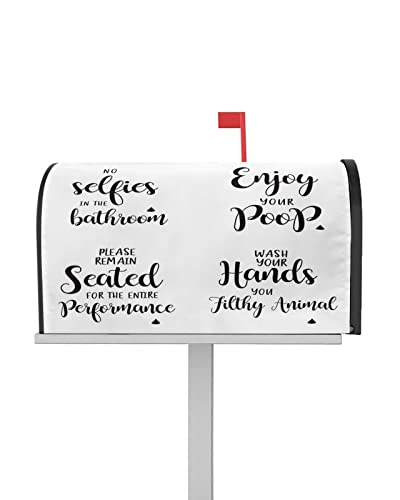 Mailbox Covers Magnetische Standardgröße Badezimmer Thema Lustiger Text Wasserdicht Briefkasten Wrap Post Briefkasten Abdeckung für Garten Hof Outdoor Dekorationen 53,3 x 45,7 cm