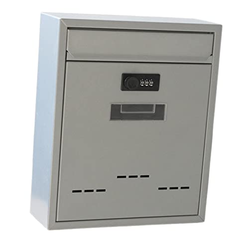 Baoblaze zur Wandmontage Codeschloss Regenfester großem Fassungsvermögen Eisen Retro Stil für, grau