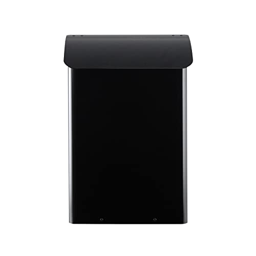 Wand-Briefkasten Safepost 14 schwarz (RAL 9005) Sicherheits-Briefkasten mit doppeltem Dach Aufputz-Postkasten