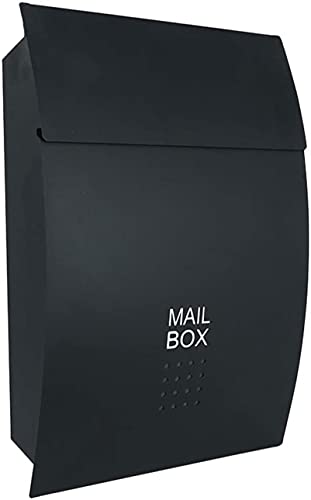 Briefkasten Briefkasten aus Gusseisen mit großem Fassungsvermögen und rostfreiem Urlaubsbriefkasten 105370320 mm Schwarz/Weiß (Size : Black)