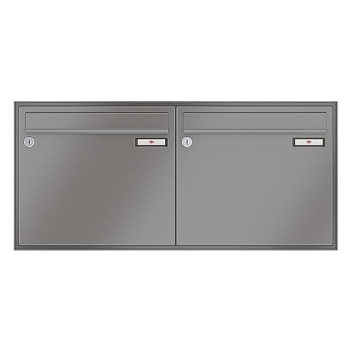 RENZ/Schattenfuge / 2er Unterputz-Briefkastenanla ge Einbau-Briefkasten/RAL-Fa rbe 9007 / Volumen 12 L/Dein-Briefkasten.de