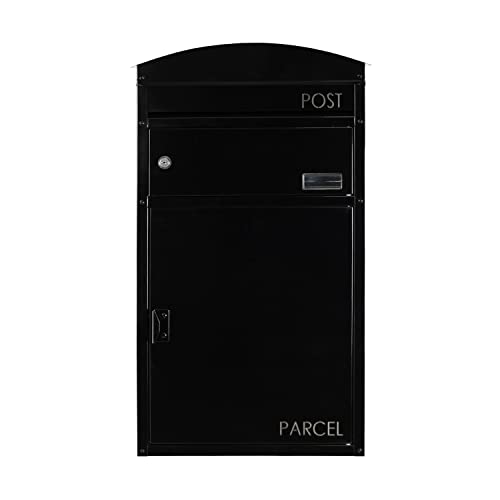 Paket-Briefkasten Safepost 48 schwarz Paketbox moderner Briefkasten mit Paketfach Standbriefkasten
