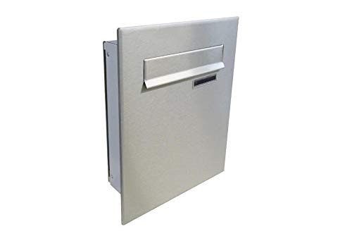 A-046 Edelstahl Design Durchwurfbriefkasten mit Namensschild (Tiefe: 10 cm)- LETTERBOX24.de