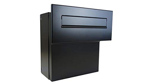F-04 Schwarz (RAL 9005) Mauerdurchwurf Briefkasten (Tiefe: 18-27 cm) - LETTERBOX24.de