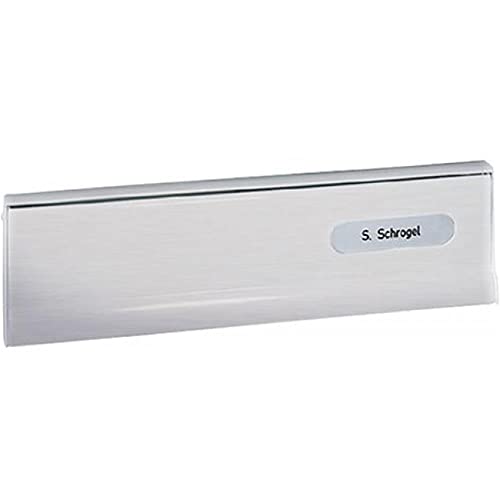 RENZ/Einzel-Briefkasten für Türen & Tore/RAL-Farbe / 8 Liter Durchwurfbriefkasten/Edel stahl-V4A-Einwurfklappe mit RSA1-Namensschild/Dein-Br iefkasten.de