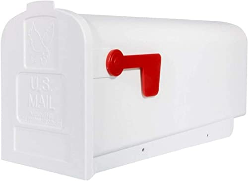 Sudemota Briefkasten Langlebiger Briefkasten aus weißem Polypropylen for den Außenbereich, ländlicher Stil, wetterfester PP-Kunststoff, Post-Mount-Briefkasten, rostfreier Briefkasten
