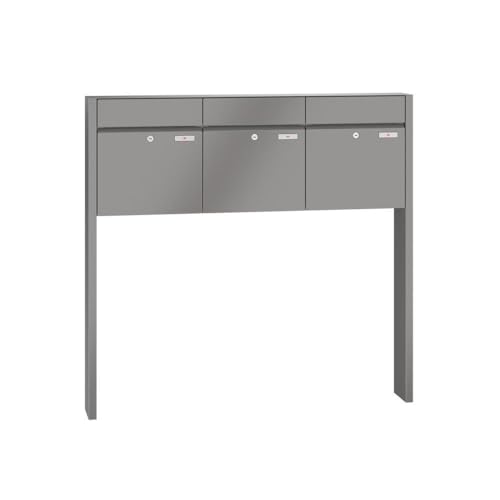 RENZ/Plan / 3er Freistehende Briefkastenanlage Standbriefkasten/RAL-Farb e/Volumen 28 L/zum Einbetonieren/Dein-Briefk asten.de