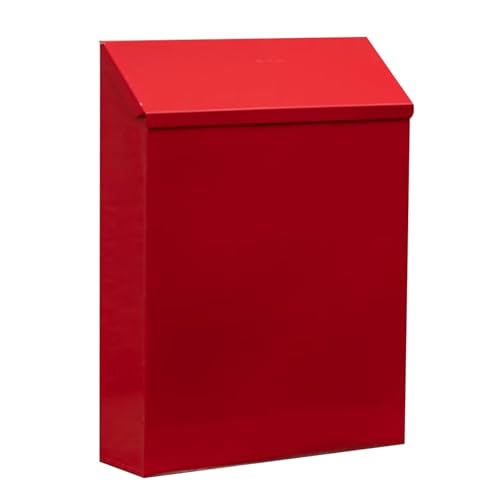 YAONJS Abschließbarer Briefkasten Im Amerikanischen Stil Für Den Außenbereich, Einfarbig, Kreativer Retro-Briefkasten Aus Eisen, Wandmontage, Dekorationsanhänger(Red)