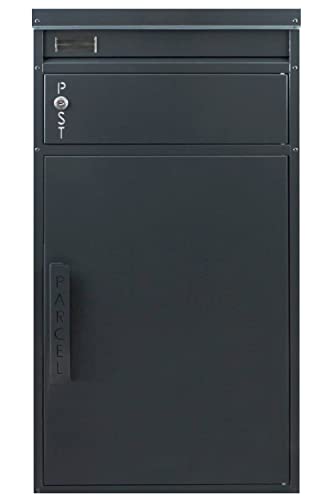 Safepost 65 TIAMAT Paketbriefkasten - mit Paketfach - Standbriefkasten - Exklusivmodell (anthrazit mit 4 Schlüssel)