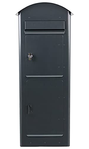Paket-Briefkasten Safepost 80 anthrazit-grau (RAL 7016) Paketbox moderner Stand-Briefkasten mit Paketfach