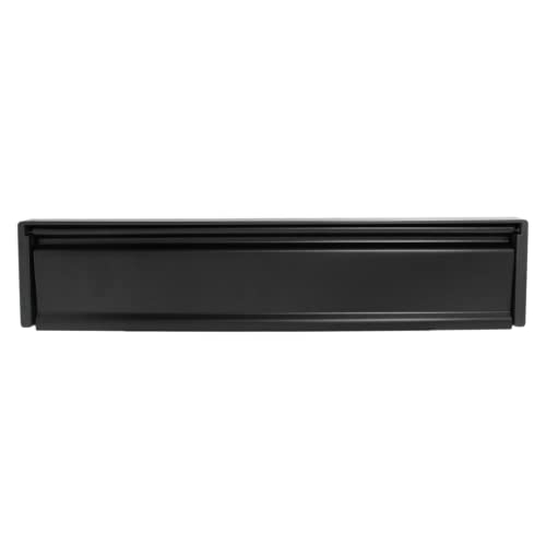 UAP Framemaster Briefkasten für Tür, 30,5 cm, sicherer Briefkasten, Anti-Vandalismus, Einbruchsicher, Anti-Schnappklappe, kratzfest, für Holz- oder U-PVC-Türen (schwarz) (40–80 mm)