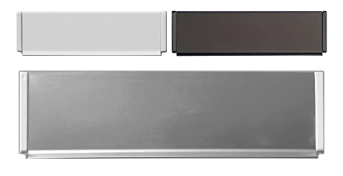 Aluminium-Außen Briefeinwurf-Sondermodell =220 x 78 mm-Briefklappe-Briefkaste n-Briefschlitz-TOP (Alu. silber Kanten weiß, 220 x 78 mm)