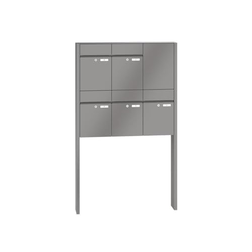 RENZ/Plan / 5er Freistehende Briefkastenanlage Standbriefkasten/RAL-Farb e/Volumen 21 L/zum Einbetonieren/Dein-Briefk asten.de