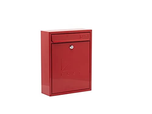 BURG-WÄCHTER MB05R Compact Briefkasten aus verzinktem Stahl zur Wandmontage, Pillarbox Red