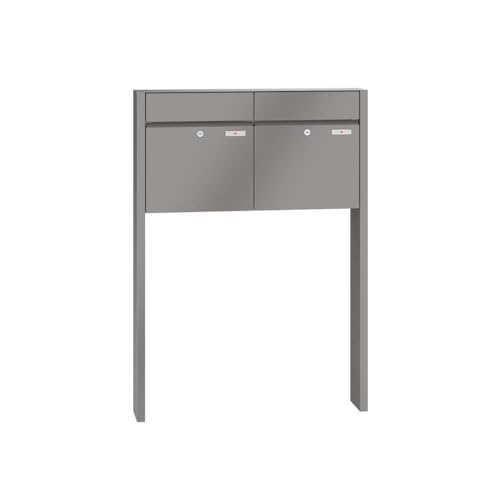 RENZ/Plan / 2er Freistehende Briefkastenanlage Standbriefkasten/RAL-Farb e/Volumen 28 L/zum Einbetonieren/Dein-Briefk asten.de