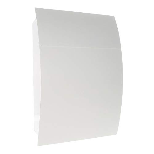 Profirst Mail PM 130 Briefkasten Weiß verdecktes Zylinderschloss 2 Schlüssel HxBxT 445x320x105 mm Wandbriefkasten inklusive Befestigungsmaterial