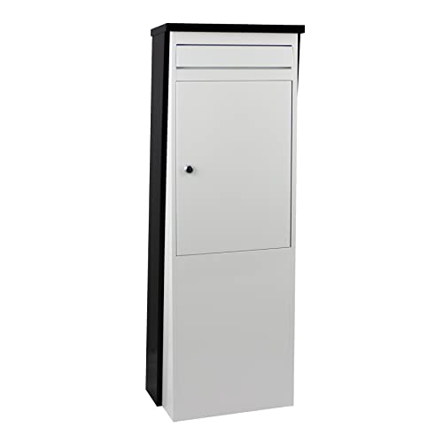 Standbriefkasten Safepost Eurotrend No.1 großer Briefkasten schwarz-weiß mit verstellbarem Zwischenboden