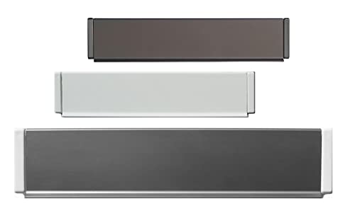 Aluminium-Außen Briefeinwurf-Sondermodell =400 x 78 mm-Briefklappe-Briefkaste n-Briefschlitz-TOP (400 x 78 mm, Alu. weiß Kanten weiß)